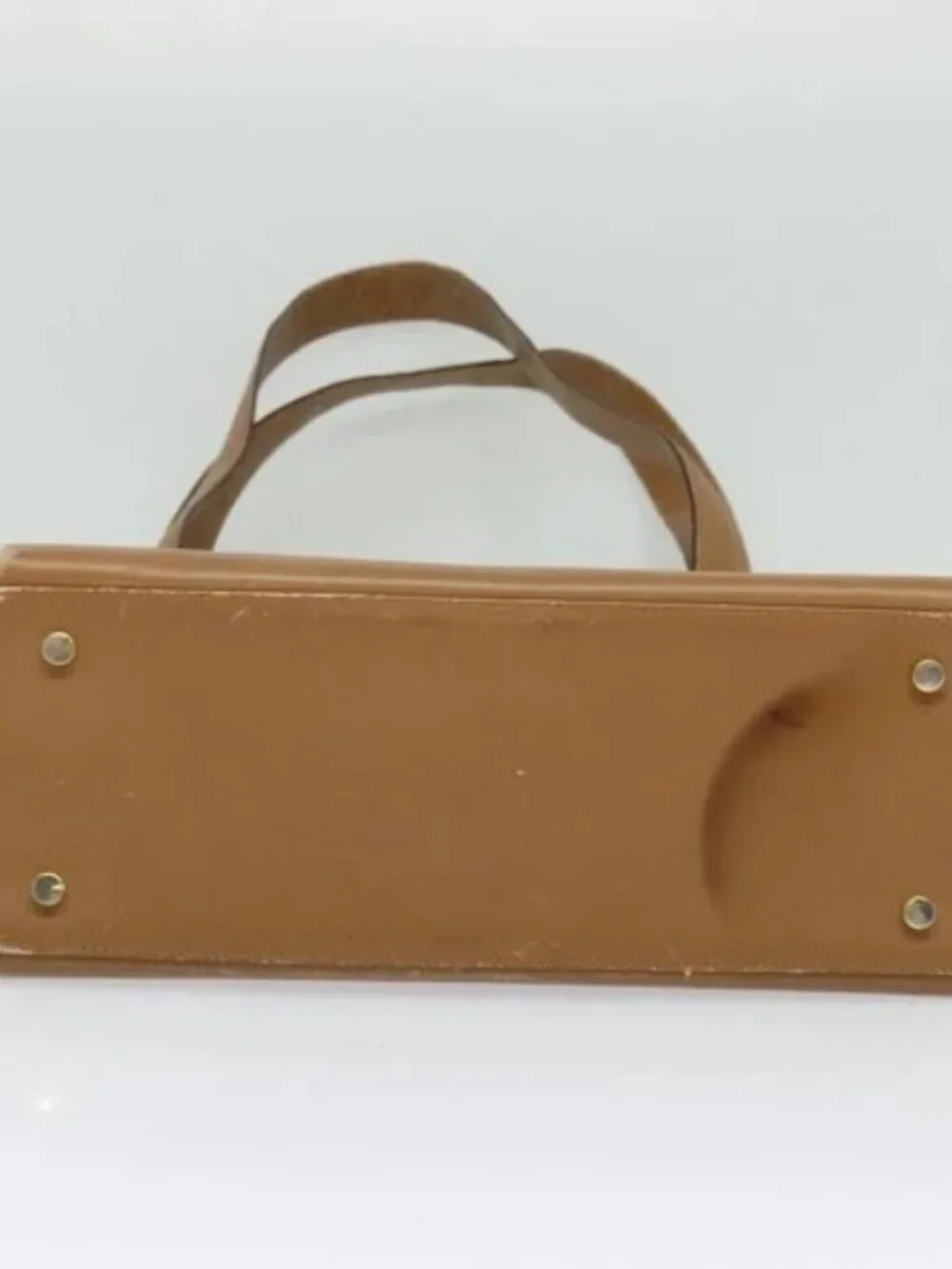 Salvatore Ferragamo Gancini Shoulder Bag Leather Beige Gold Auth EC442